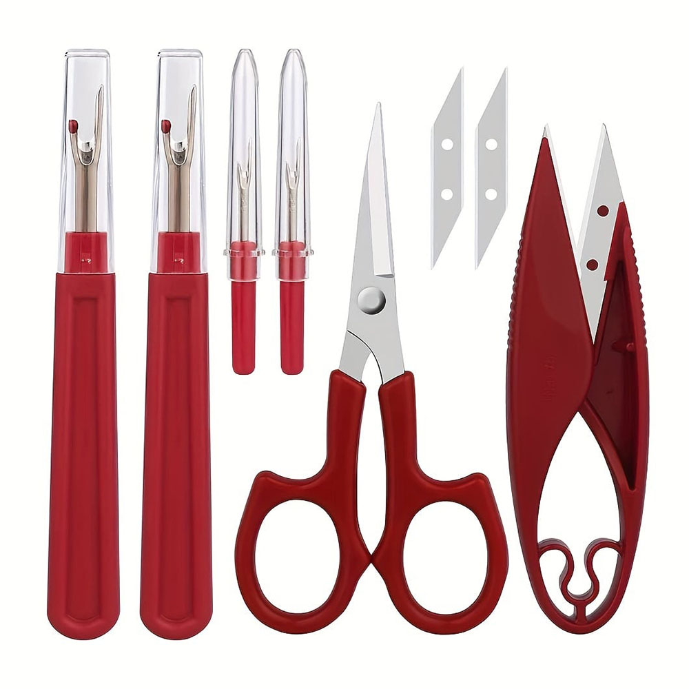 Embroidery Removal Tool - 1/2/6Pcs Sewing Seam Ripper Kit Red