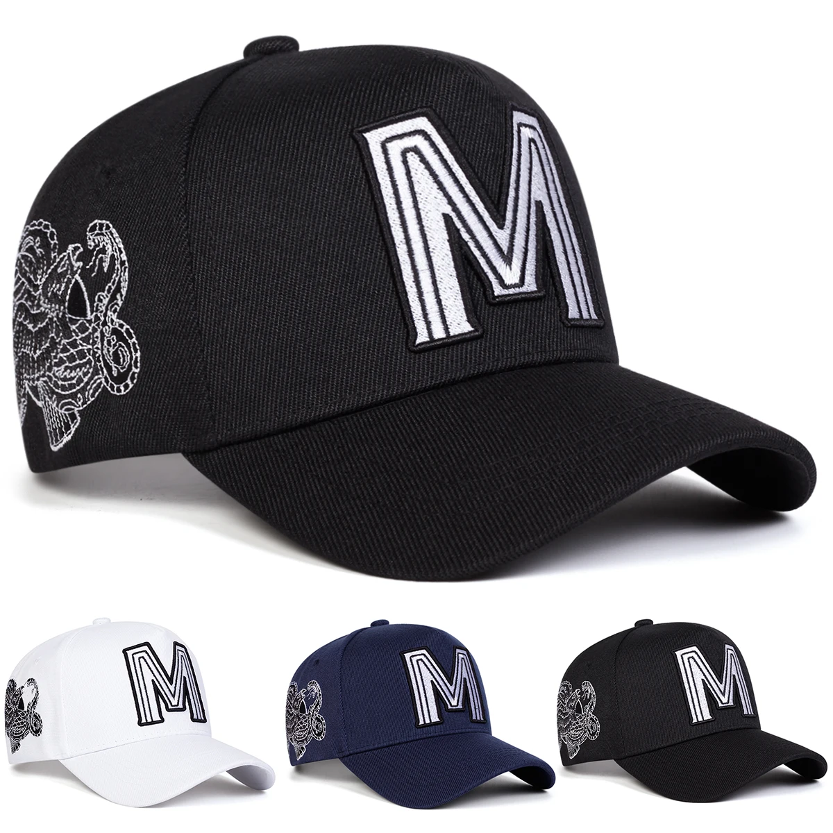 Embroidery Letter M - Unisex M Letter Embroidery Baseball Caps