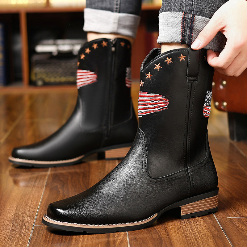 Embroidery Yes - New Brand Men High Boots Embroidery