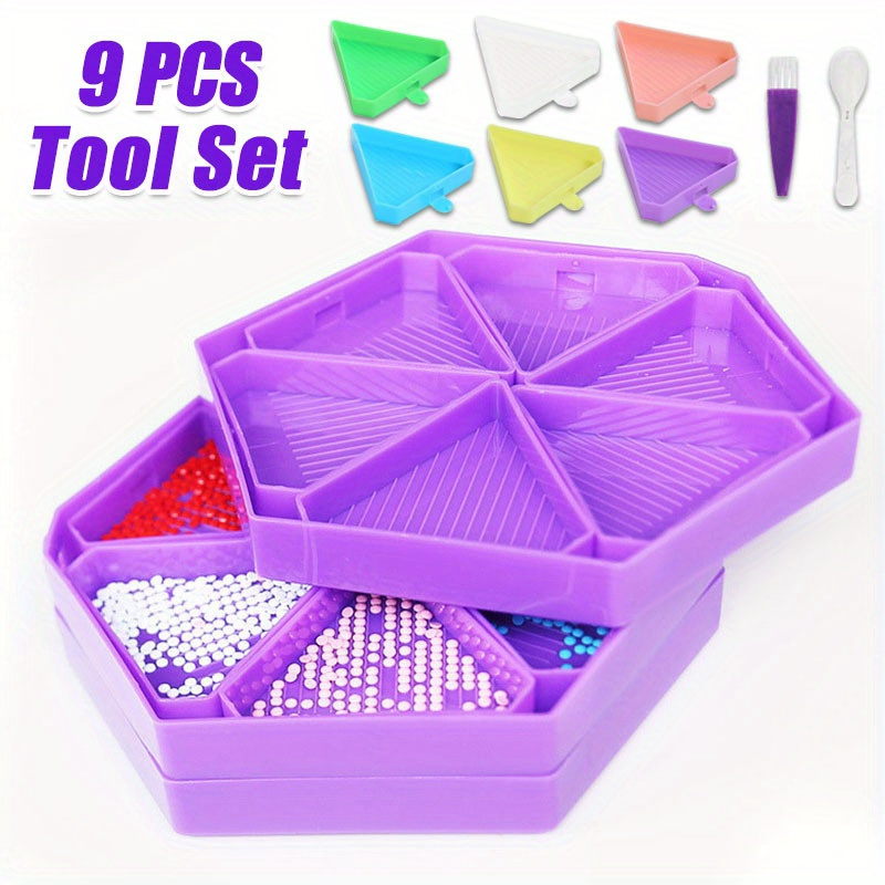 Embroidery Kit Starter - 9PCS New Diamond Painting Tray, Multi-functional