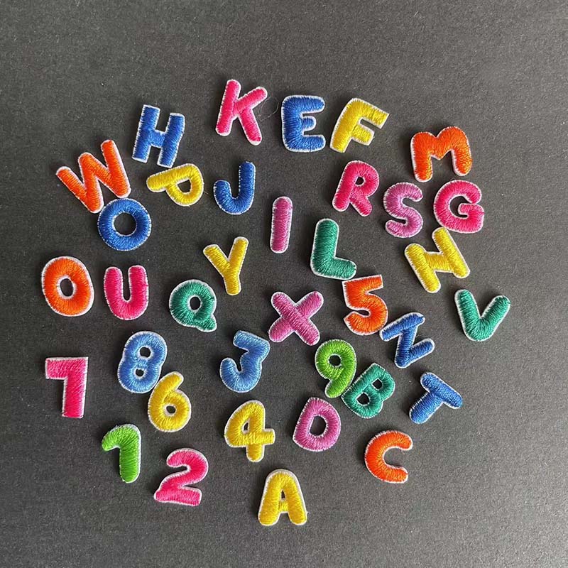 Embroidery Letter M - 0-9 Cartoon Tiny Number Patches,A~Z Mini