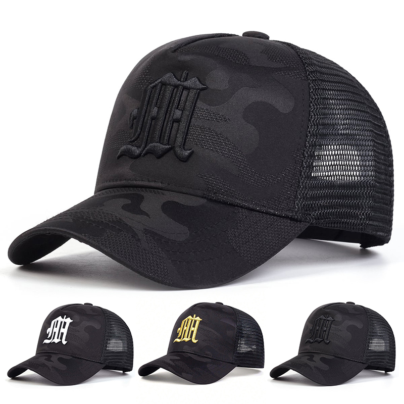 Embroidery Letter M - Fashion M Letter Camouflage Embroidery Baseball
