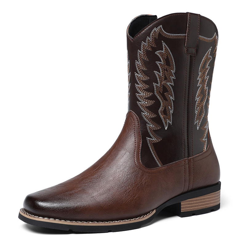 Embroidery Yes - Men High Boot Luxury Embroidery Retro