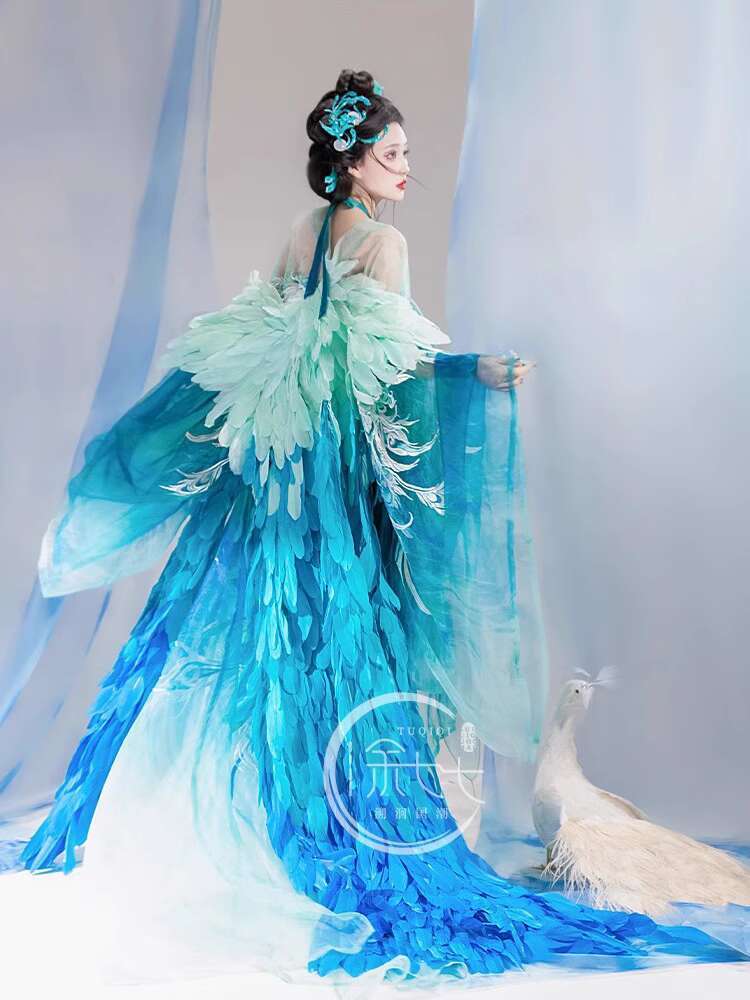 Embroidery Shirt - New Peacock Hanfu Womens fashion Heavy