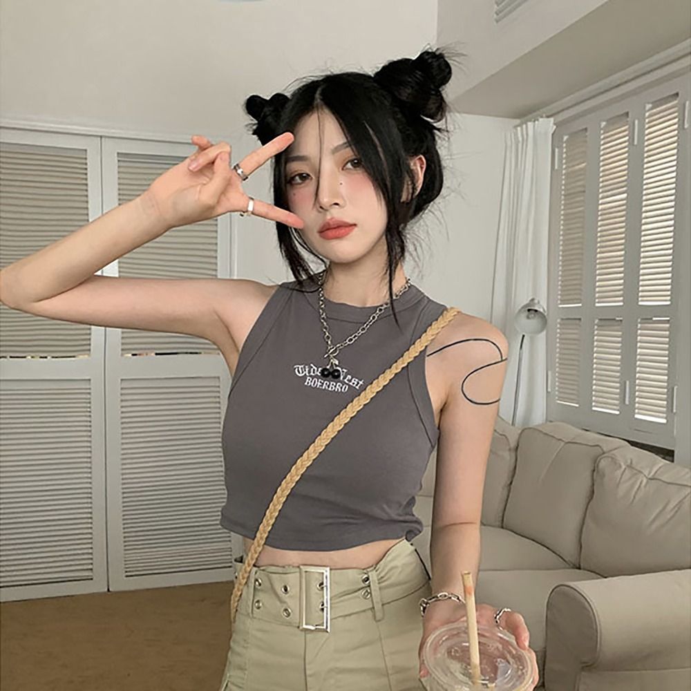Fashion Microelastic Sleeveles - Embroidery Letter M 评论和价格