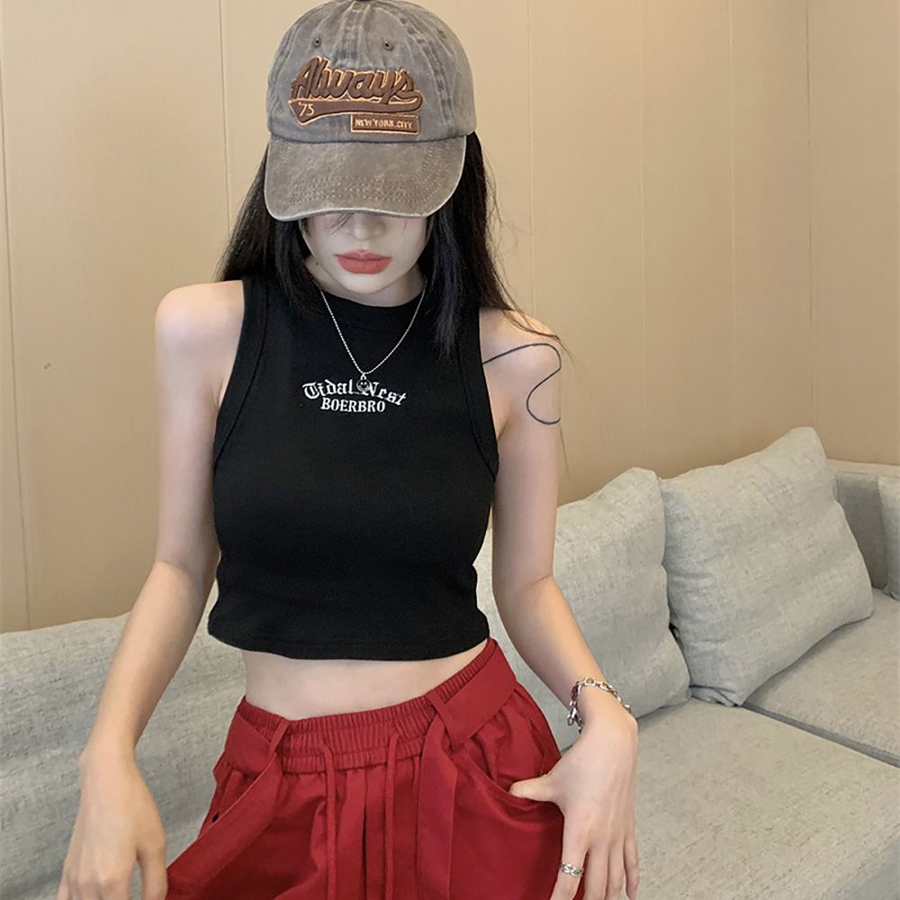 Fashion Microelastic Sleeveles - Embroidery Letter M 评论和价格