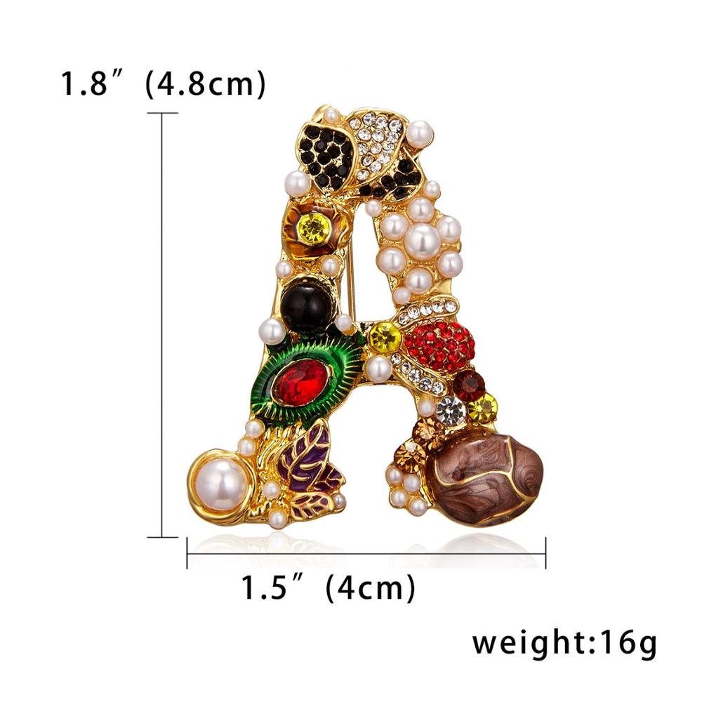 Fashion Enamel Pearl Rhineston - Embroidery Letter M 评论和价格