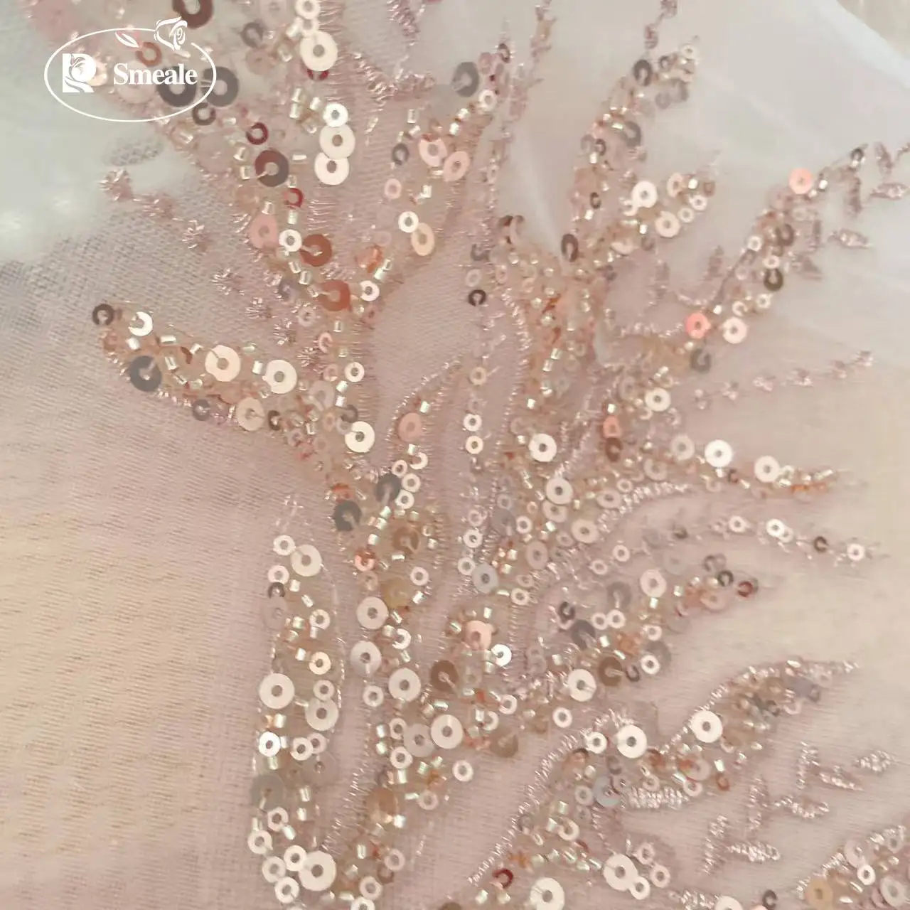 5Pair-2Pair.Rose Gold Sequin T - Embroidery Flower Pattern 评论和价格