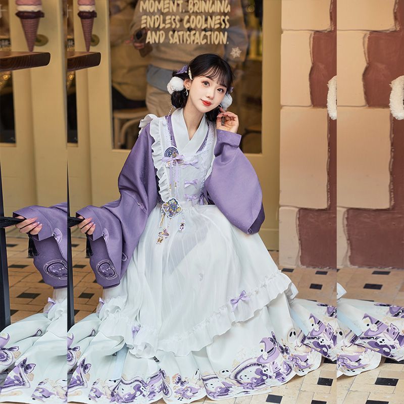 Sweet Chinese Stand Collar Pur - Embroidery Apron 评论和价格