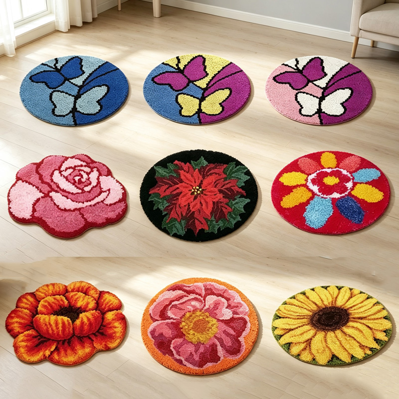Flower Carpet Latch Hook Rug K - Printed Embroidery Kit 评论和价格
