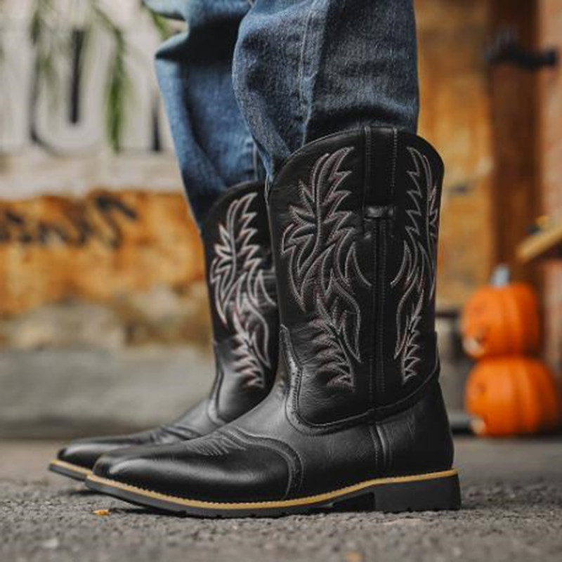 New Men High Boots Embroidery  - Embroidery Yes 评论和价格