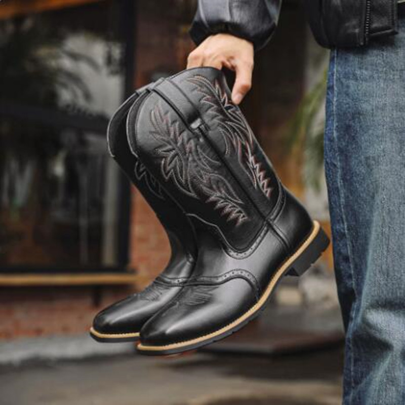 New Men High Boots Embroidery  - Embroidery Yes 评论和价格