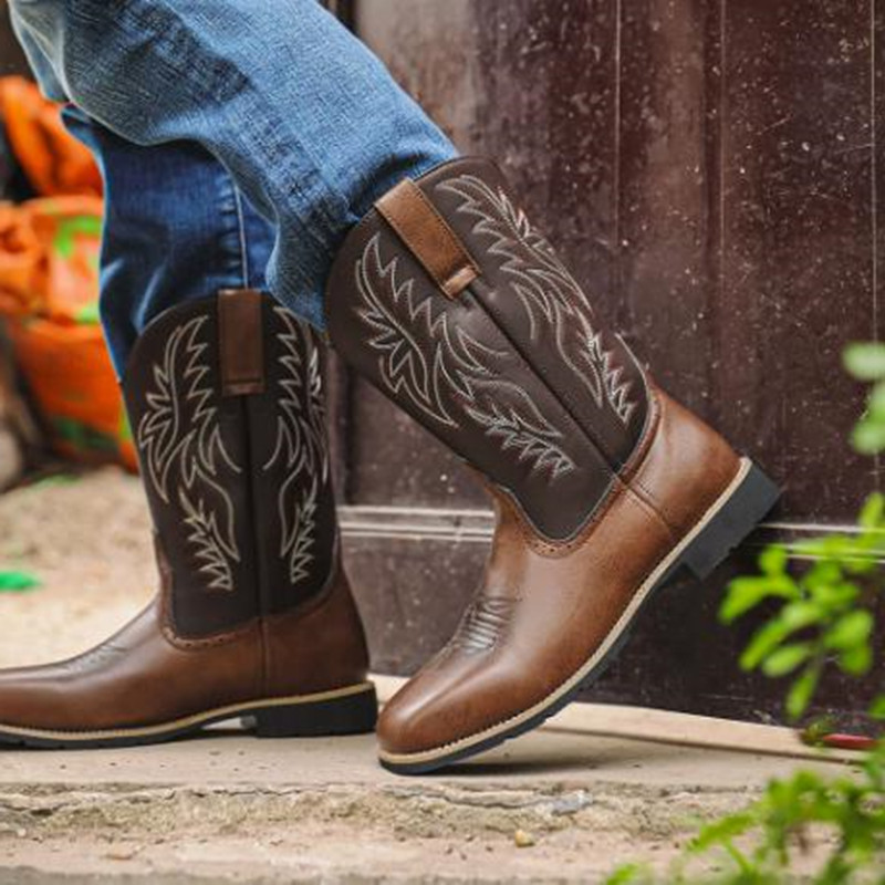 New Men High Boots Embroidery  - Embroidery Yes 评论和价格