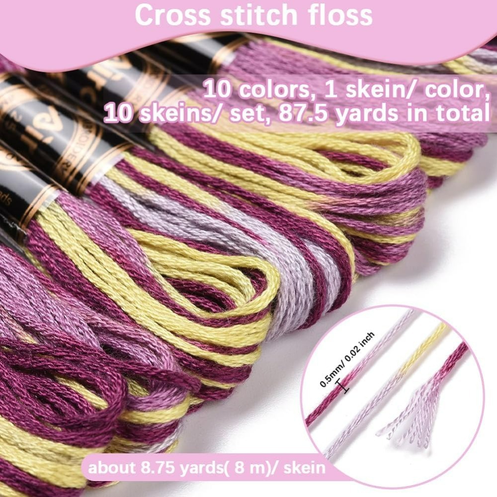 6 Strands Purple Variegated Em - Embroidery Computer 评论和价格