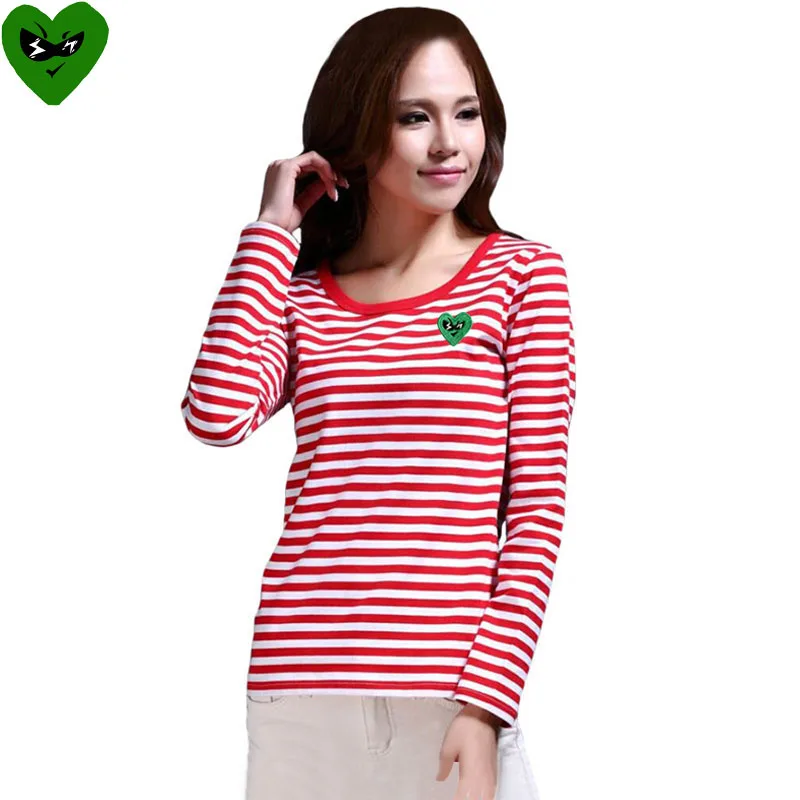Break Egg Women Striped T-Shir - Embroidery Egg 评论和价格