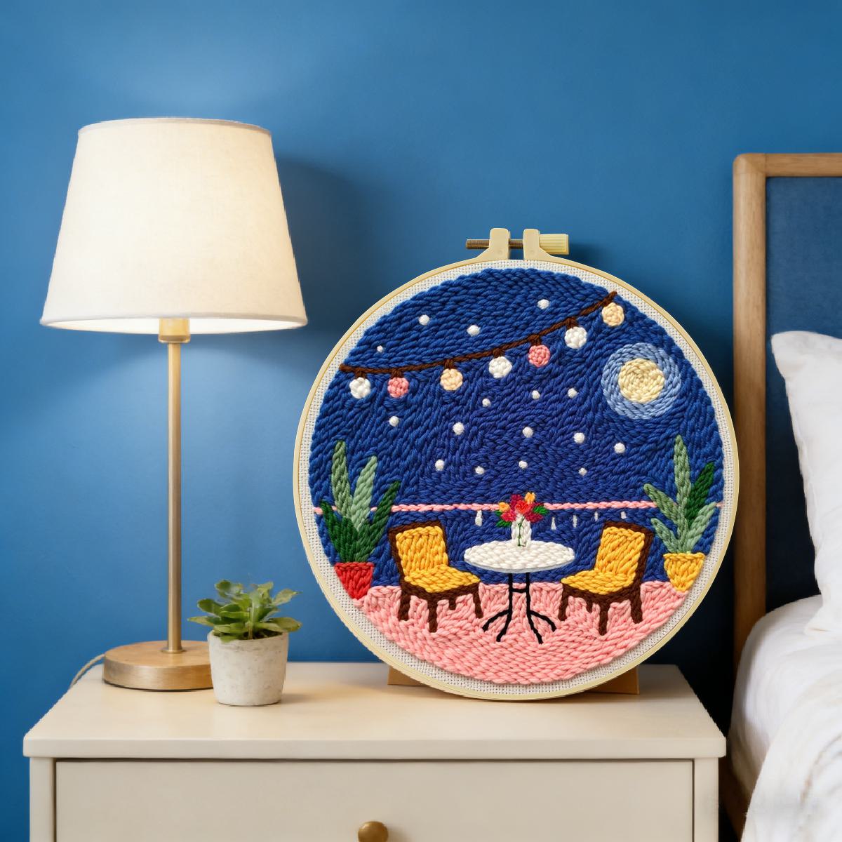 20X20CM/7.87inch Table Punch N - Printed Embroidery Kit 评论和价格