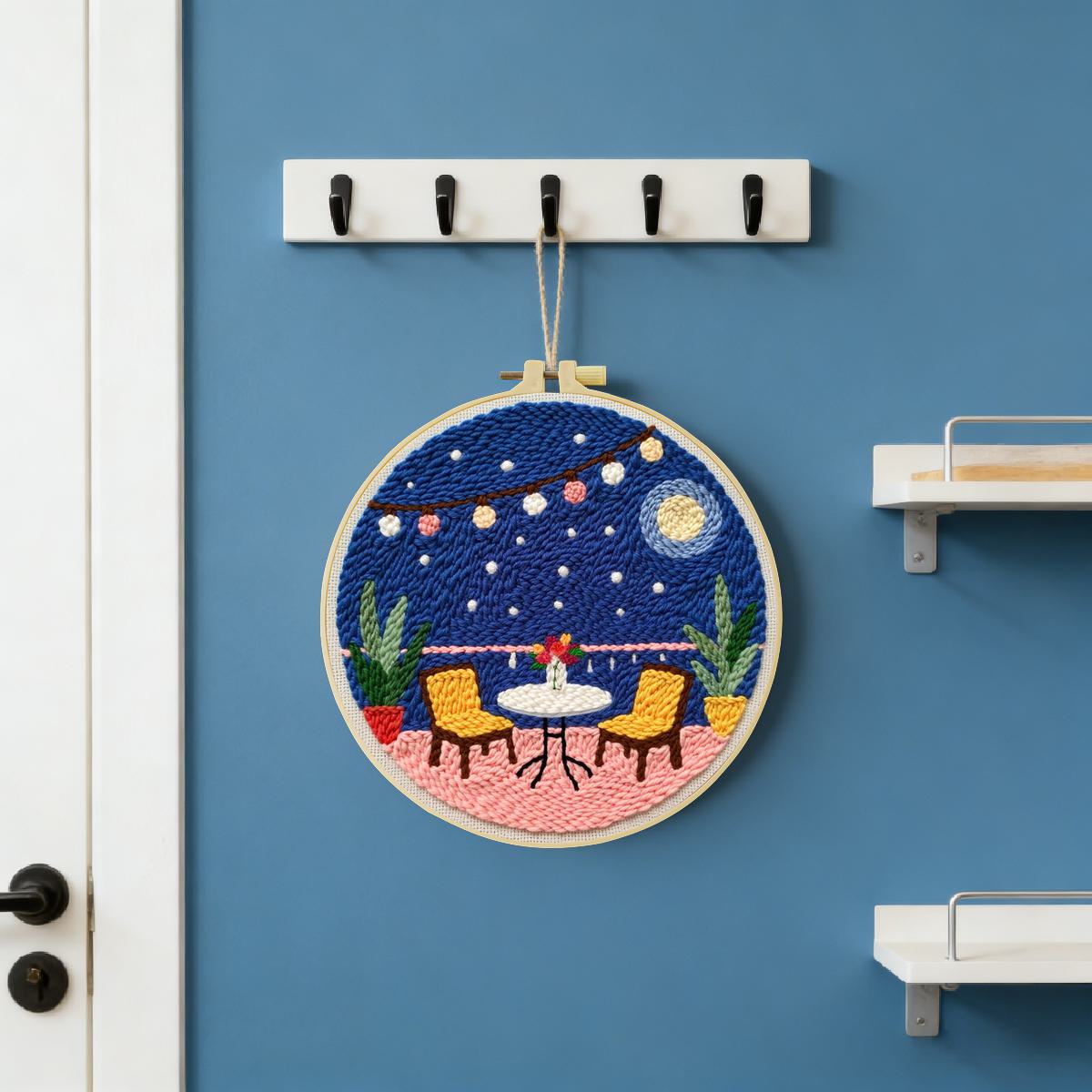 20X20CM/7.87inch Table Punch N - Printed Embroidery Kit 评论和价格
