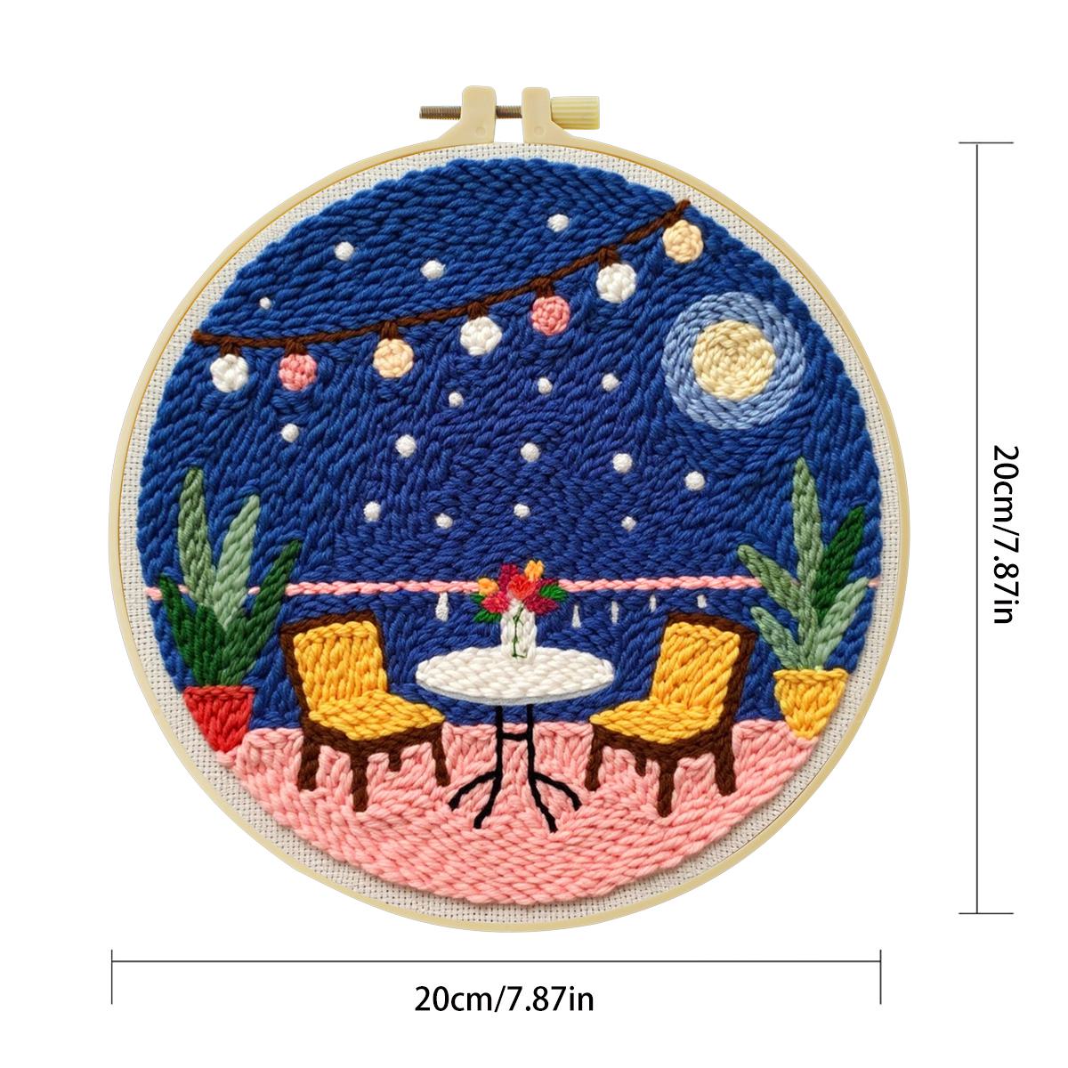 20X20CM/7.87inch Table Punch N - Printed Embroidery Kit 评论和价格
