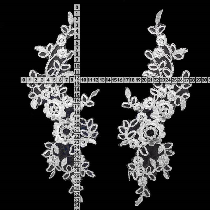 1 Pair Embroidery on the flowe - Embroidery Flower Pattern 评论和价格