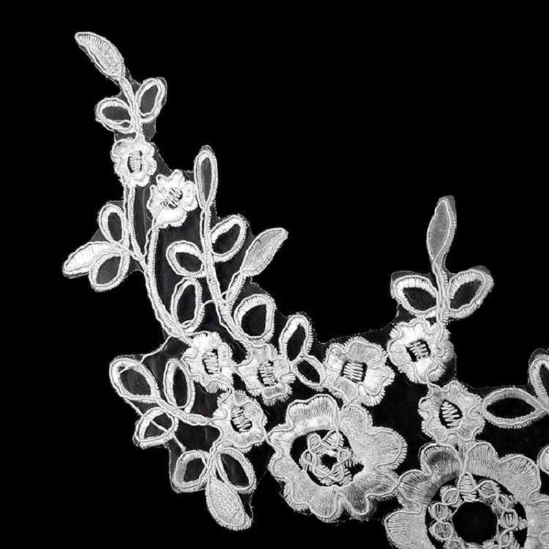 1 Pair Embroidery on the flowe - Embroidery Flower Pattern 评论和价格