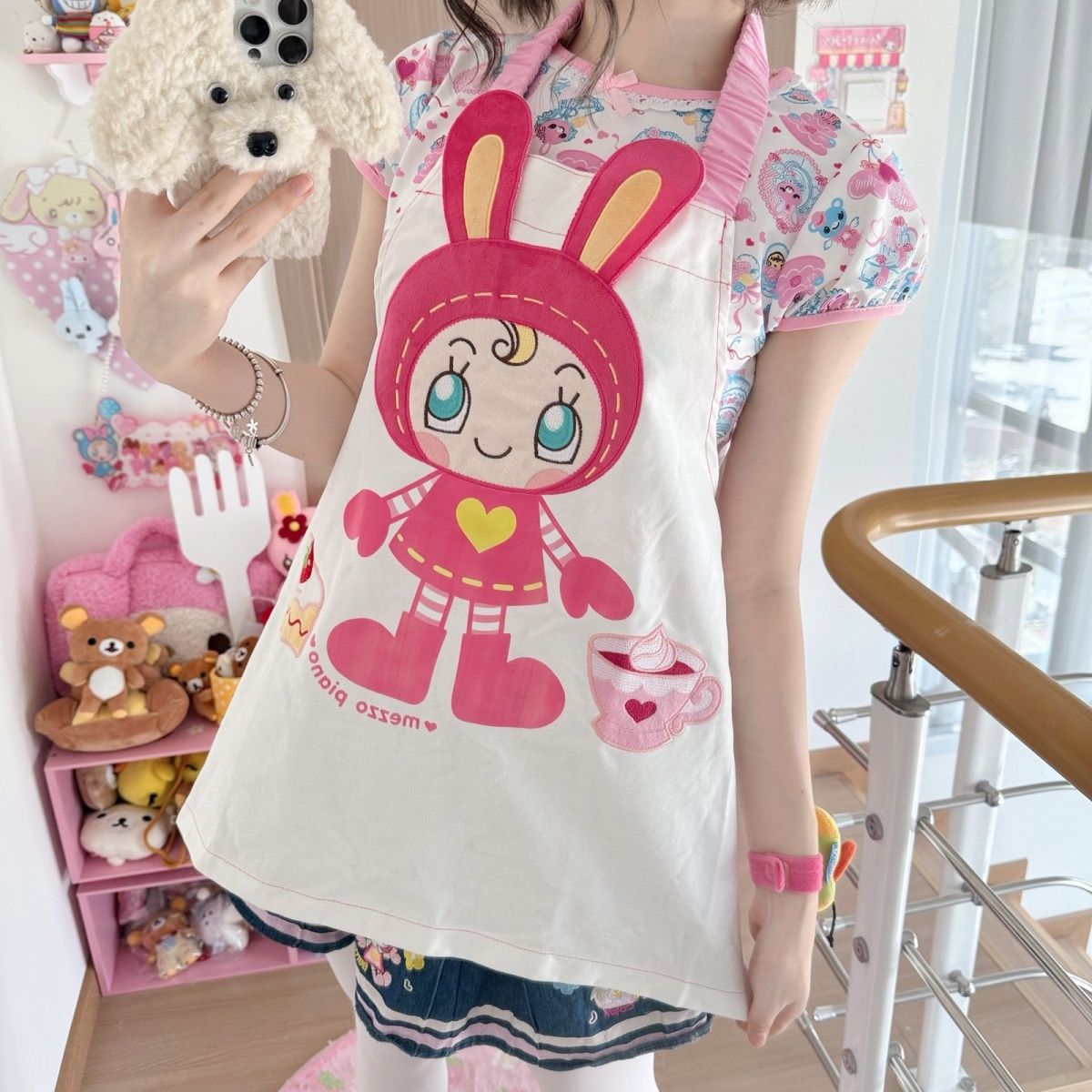 Summer New Cartoon Mp Embroide - Embroidery Apron 评论和价格