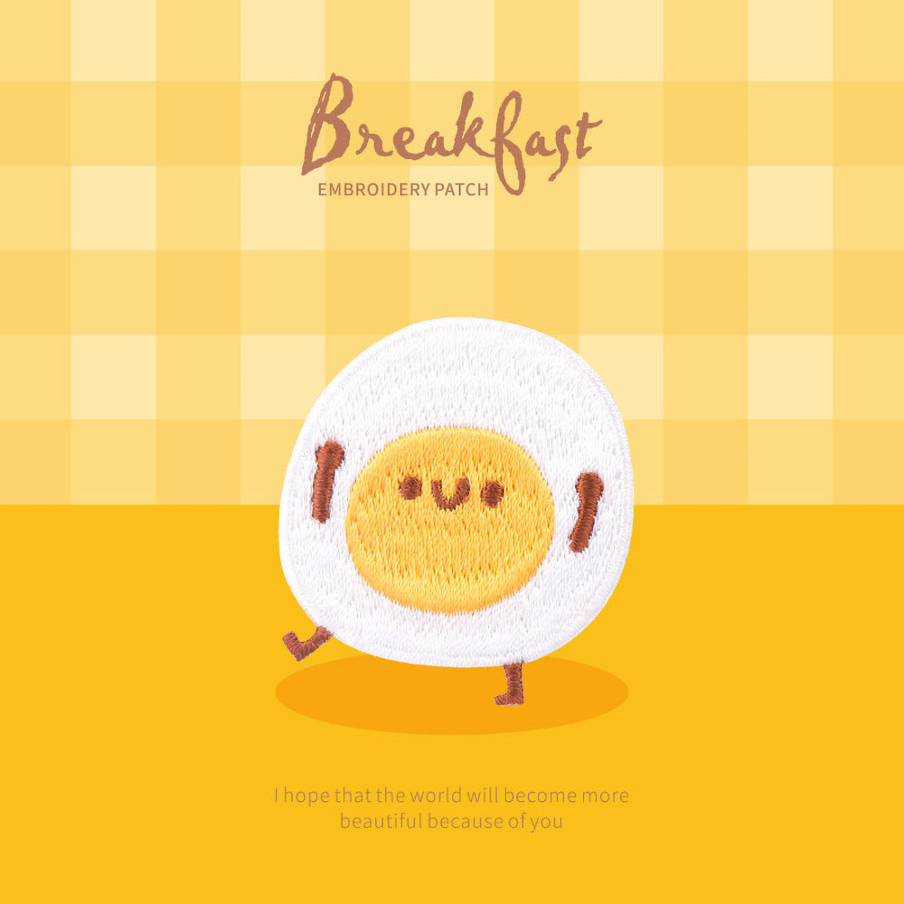 1 Piece Cute Breakfast Patch,  - Embroidery Egg 评论和价格