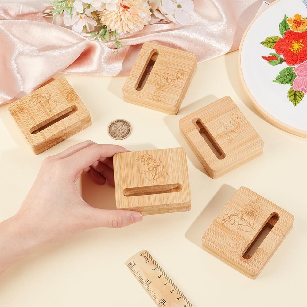 6Pcs Embroidery Hoop Rectangle - Embroidery Flower Pattern 评论和价格
