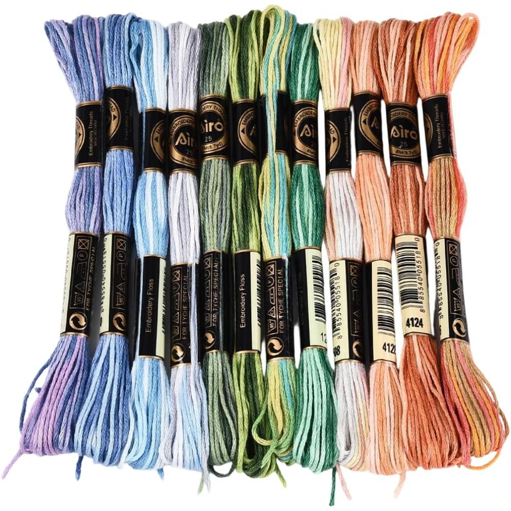 12 Skeins 105 Yards Cross Stit - Embroidery Computer 评论和价格