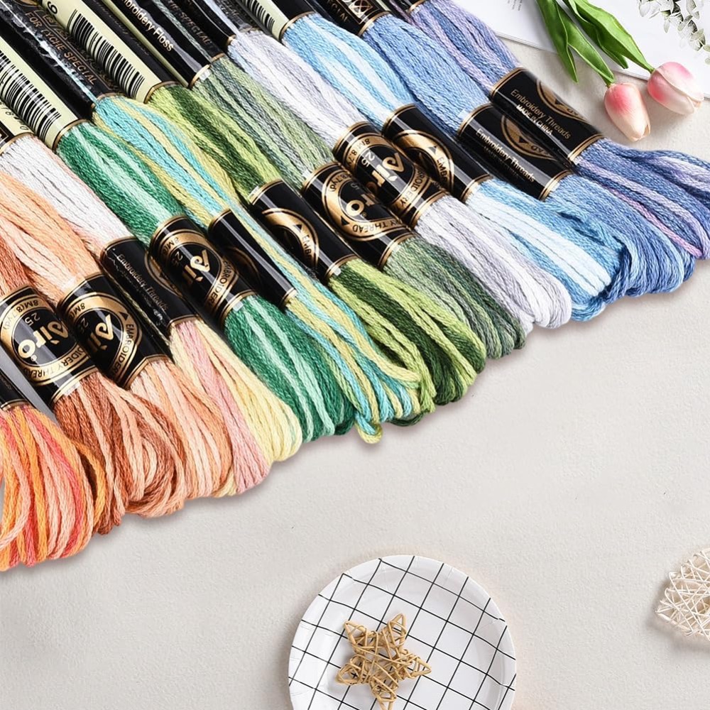 12 Skeins 105 Yards Cross Stit - Embroidery Computer 评论和价格