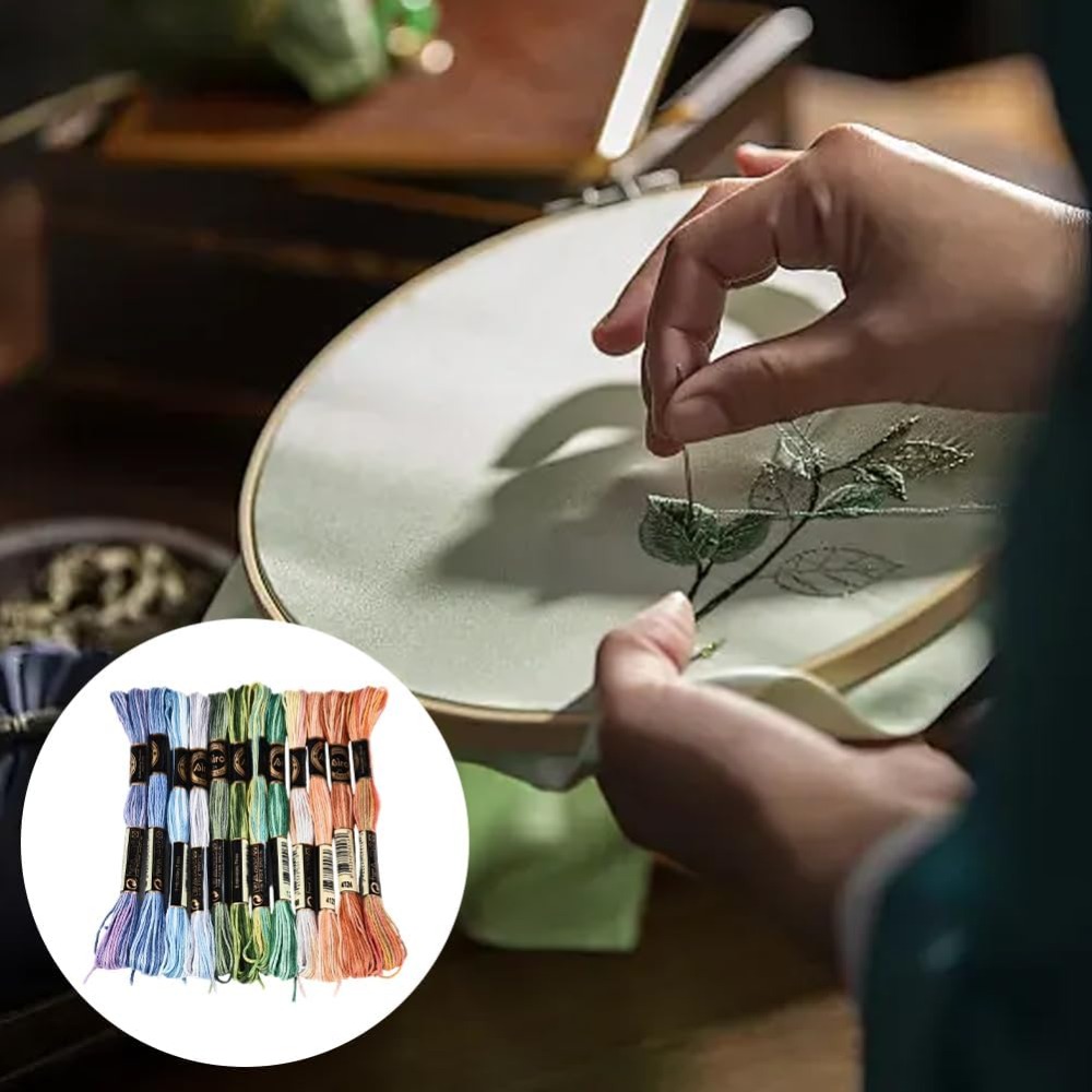 12 Skeins 105 Yards Cross Stit - Embroidery Computer 评论和价格