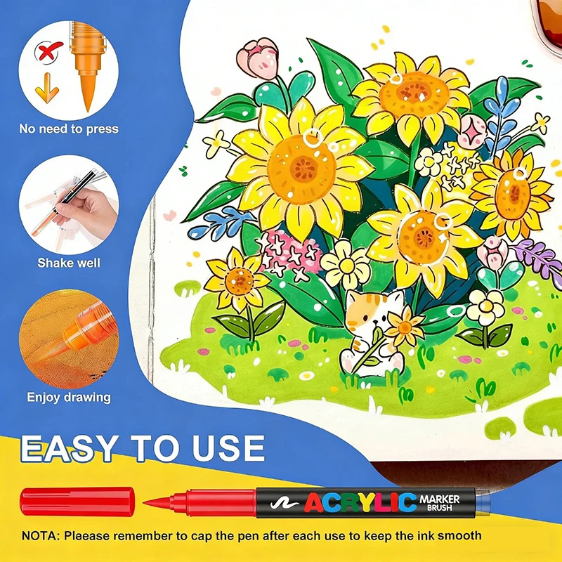 Acrylic Paint Markers Soft Bru - Embroidery Egg 评论和价格