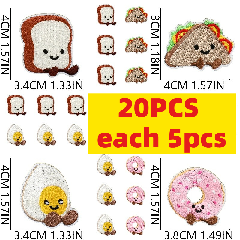 10/20Pcs Cute Dessert Embroide - Embroidery Egg 评论和价格