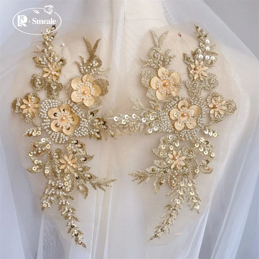 2PCS/1Pair New 12 Colors Sequi - Embroidery Flower Pattern 评论和价格
