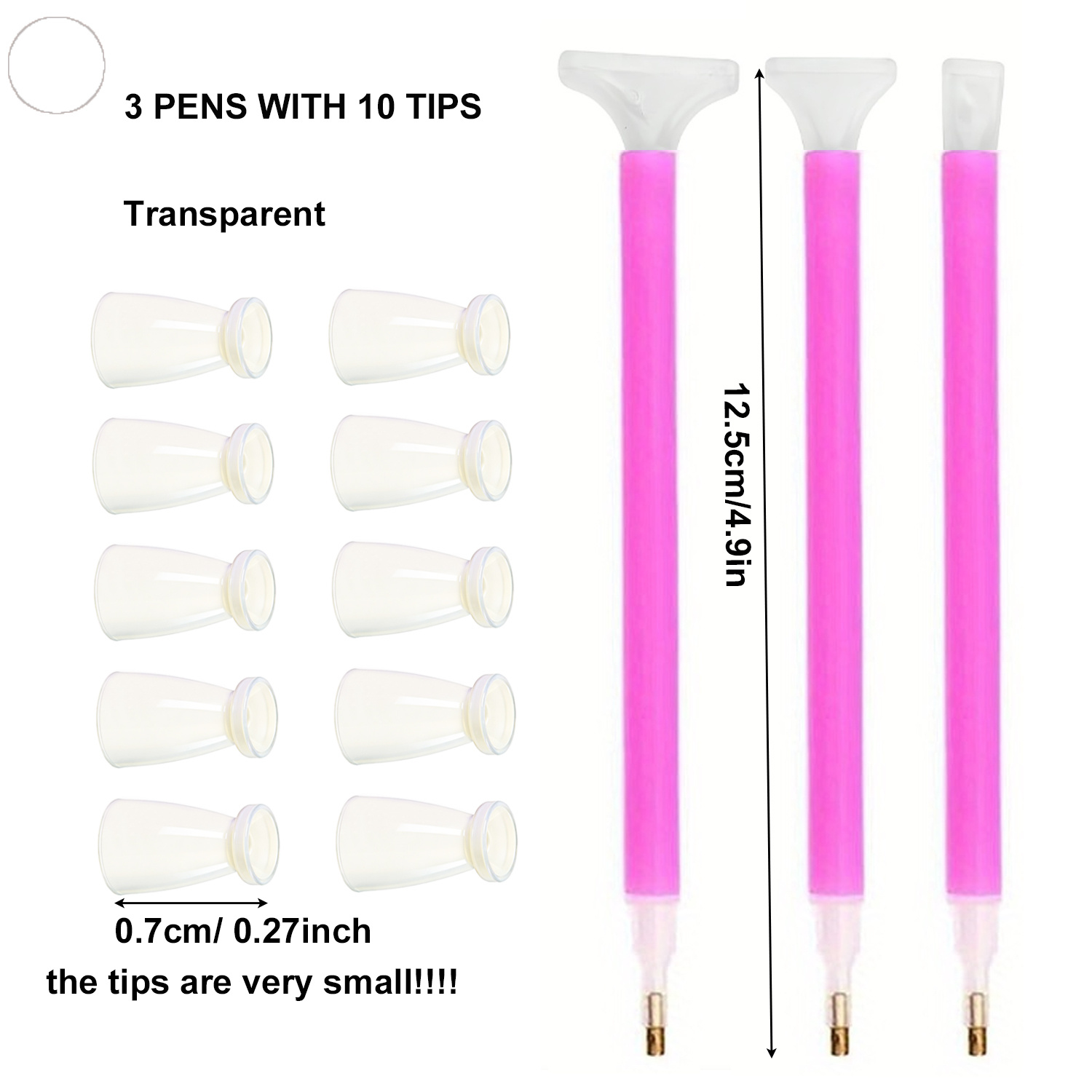 10 Silicone Tips & 3 Pens Diam - Embroidery Details 评论和价格