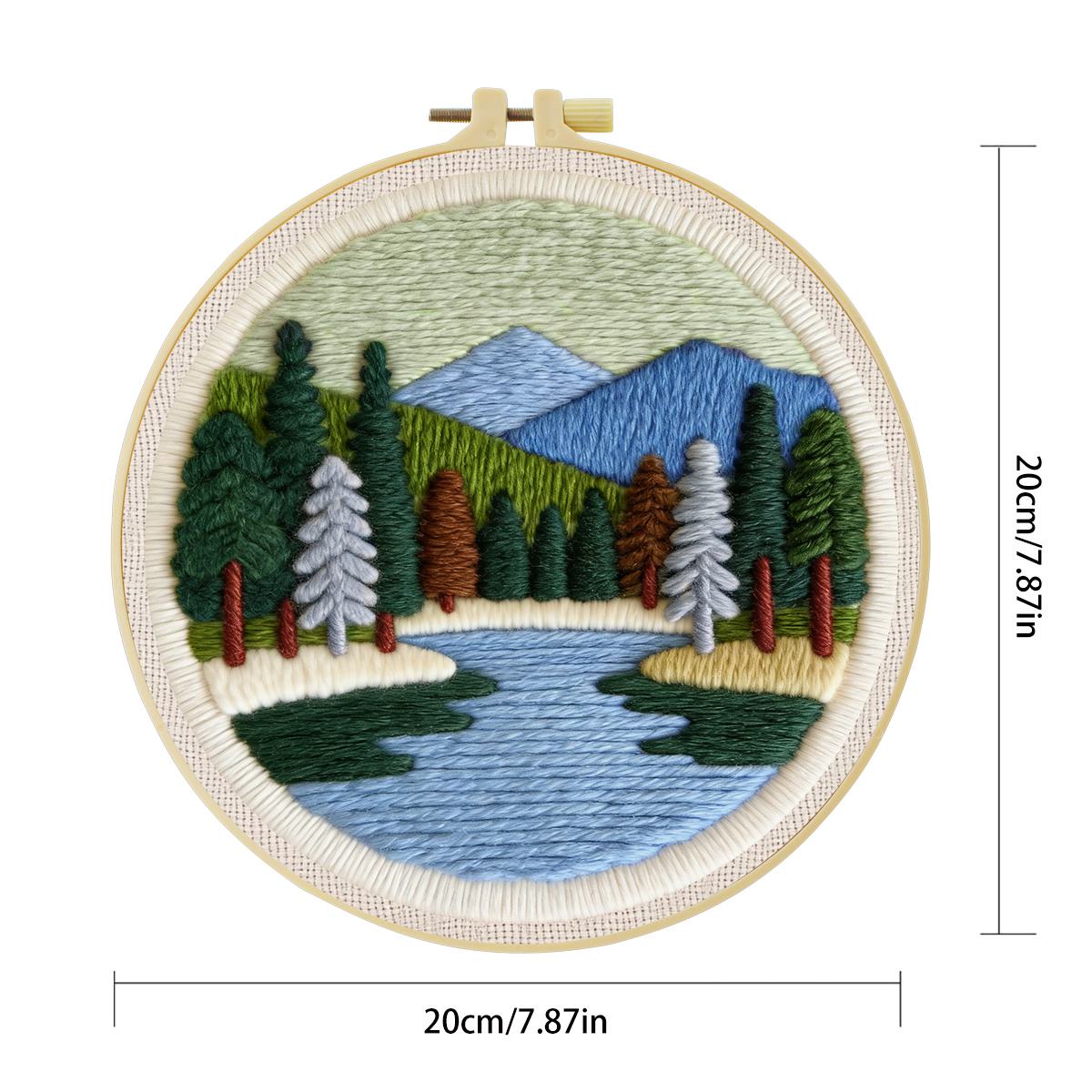 20X20CM/7.87inch Scenery Punch - Printed Embroidery Kit 评论和价格