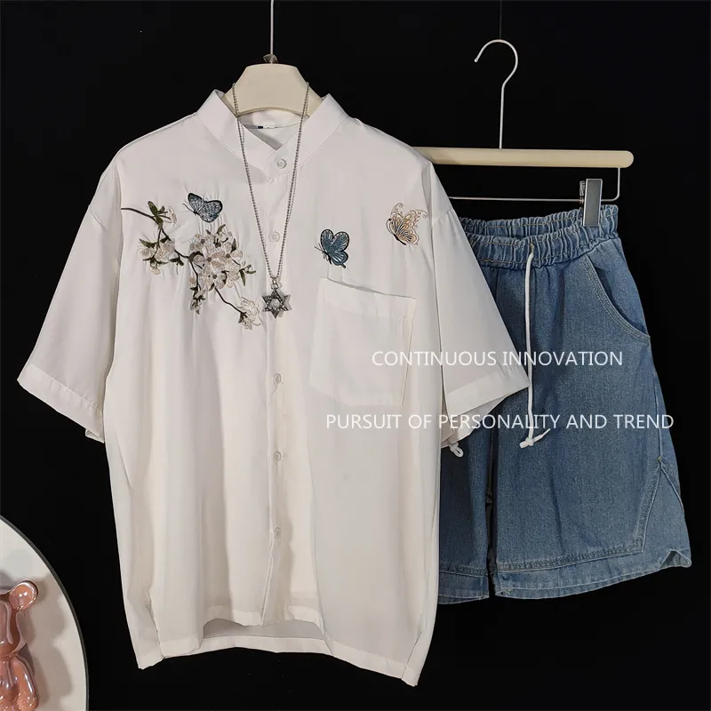 Men's 3 Piece Set Chinese Styl - Embroidery Shirt 评论和价格