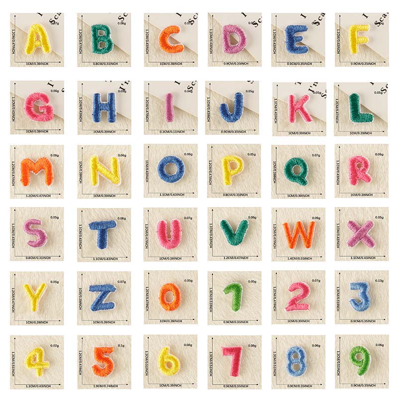 0-9 Cartoon Tiny Number Patche - Embroidery Letter M 评论和价格