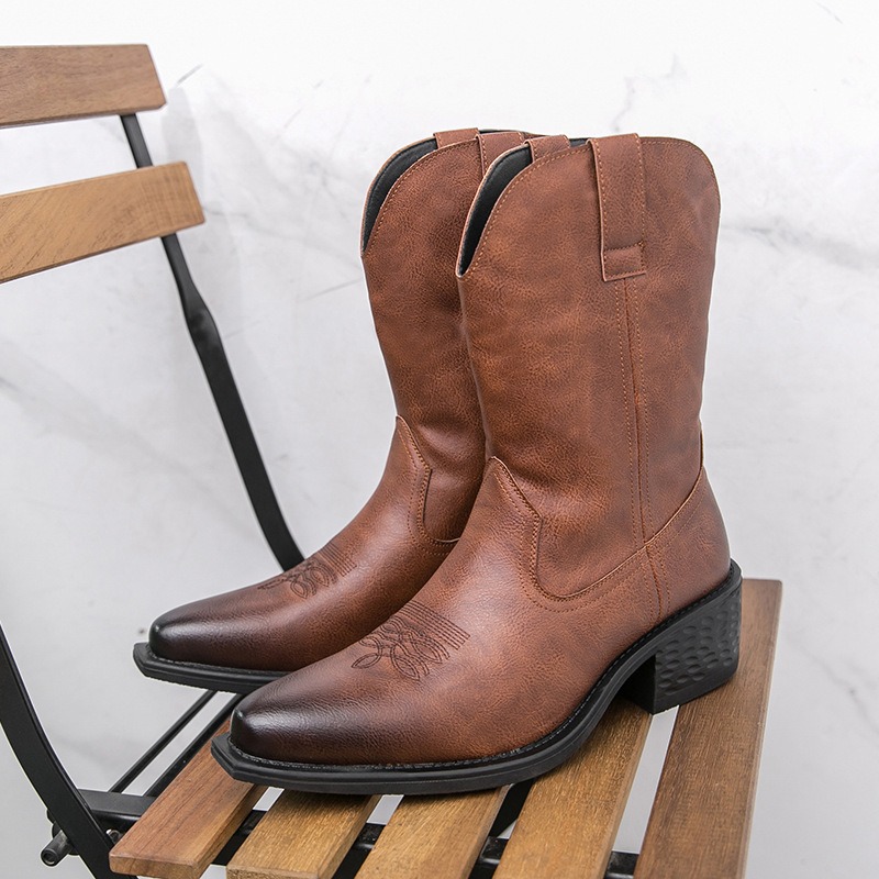 Men Boots Classic Embroidery W - Embroidery Yes 评论和价格