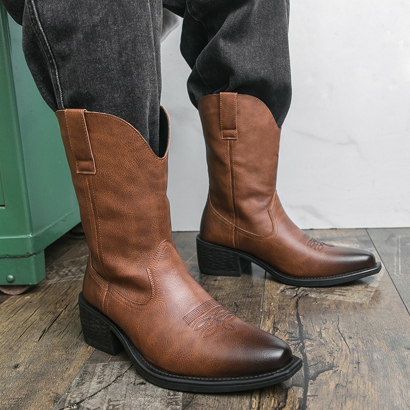 Men Boots Classic Embroidery W - Embroidery Yes 评论和价格