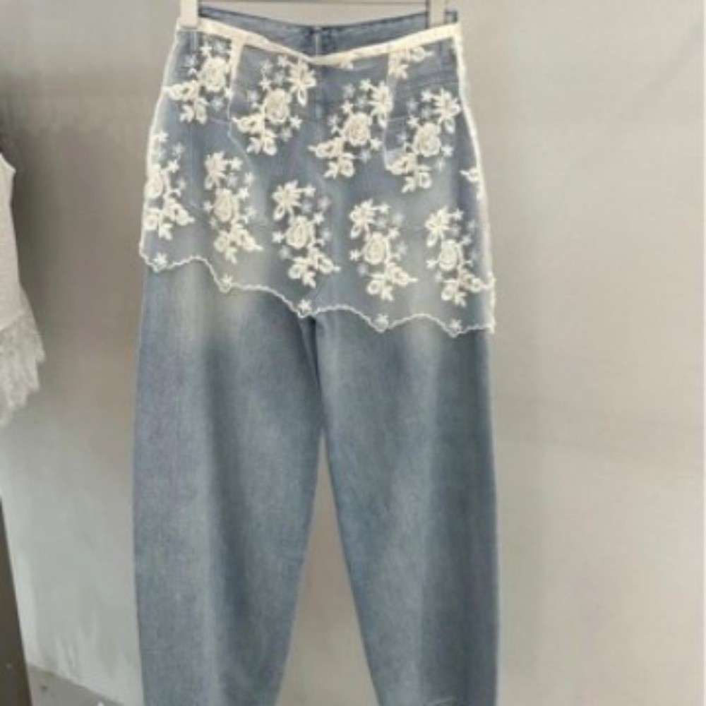 Jeans Decor Lace Fart Curtain  - Embroidery Apron 评论和价格