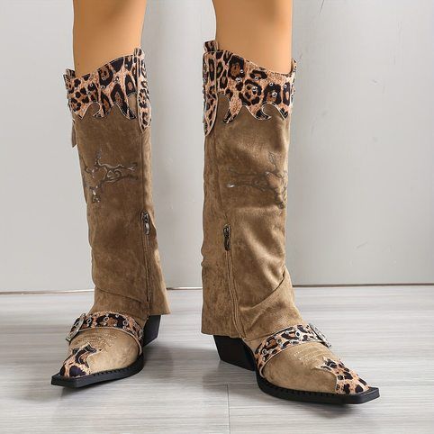 Retro Womens Knee High Boots F - Embroidery Yes 评论和价格