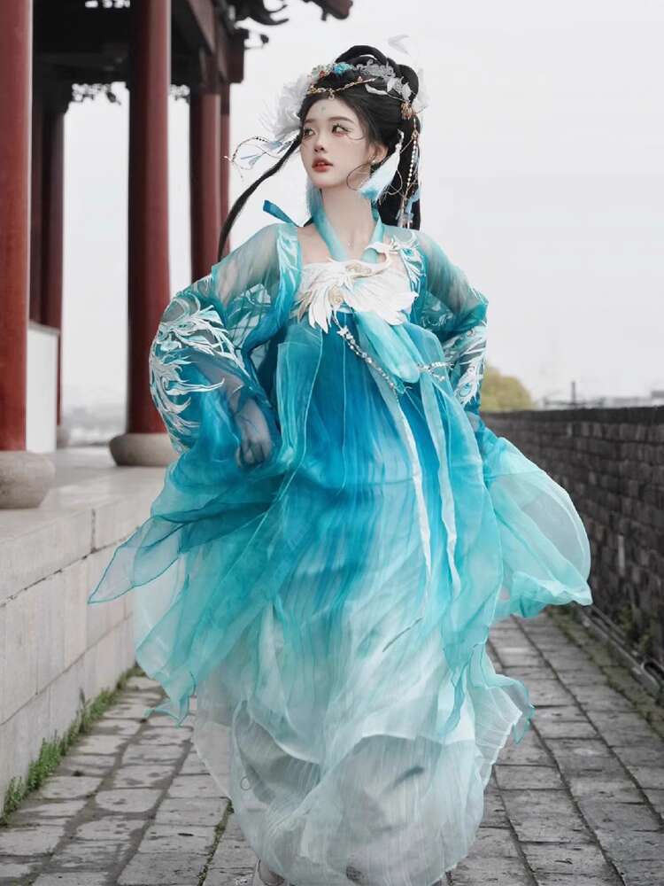New Peacock Hanfu Womens fashi - Embroidery Shirt 评论和价格