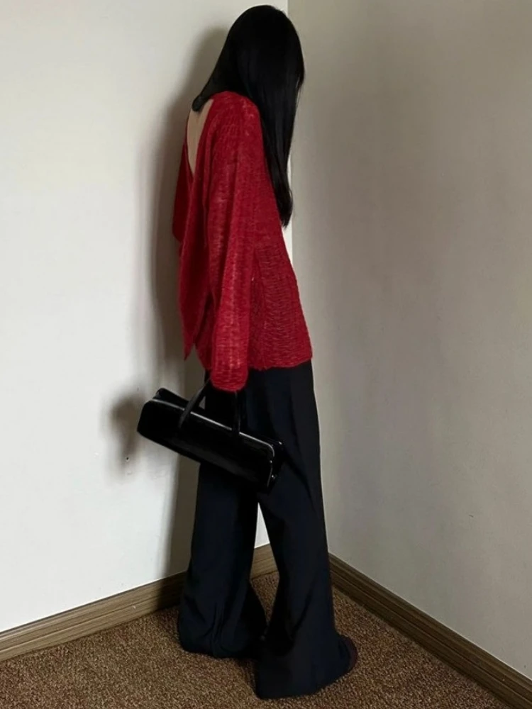 Y2K See-Through Knitted Women' - Embroidery Shirt 评论和价格